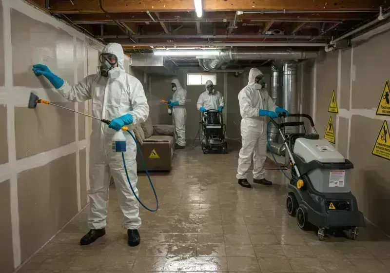 Basement Moisture Removal and Structural Drying process in Marion, IL